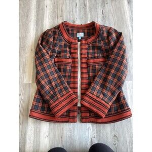 Anthropologie - Plenty By Tracy Reese Plaid  Sweater With Pockets Size 8